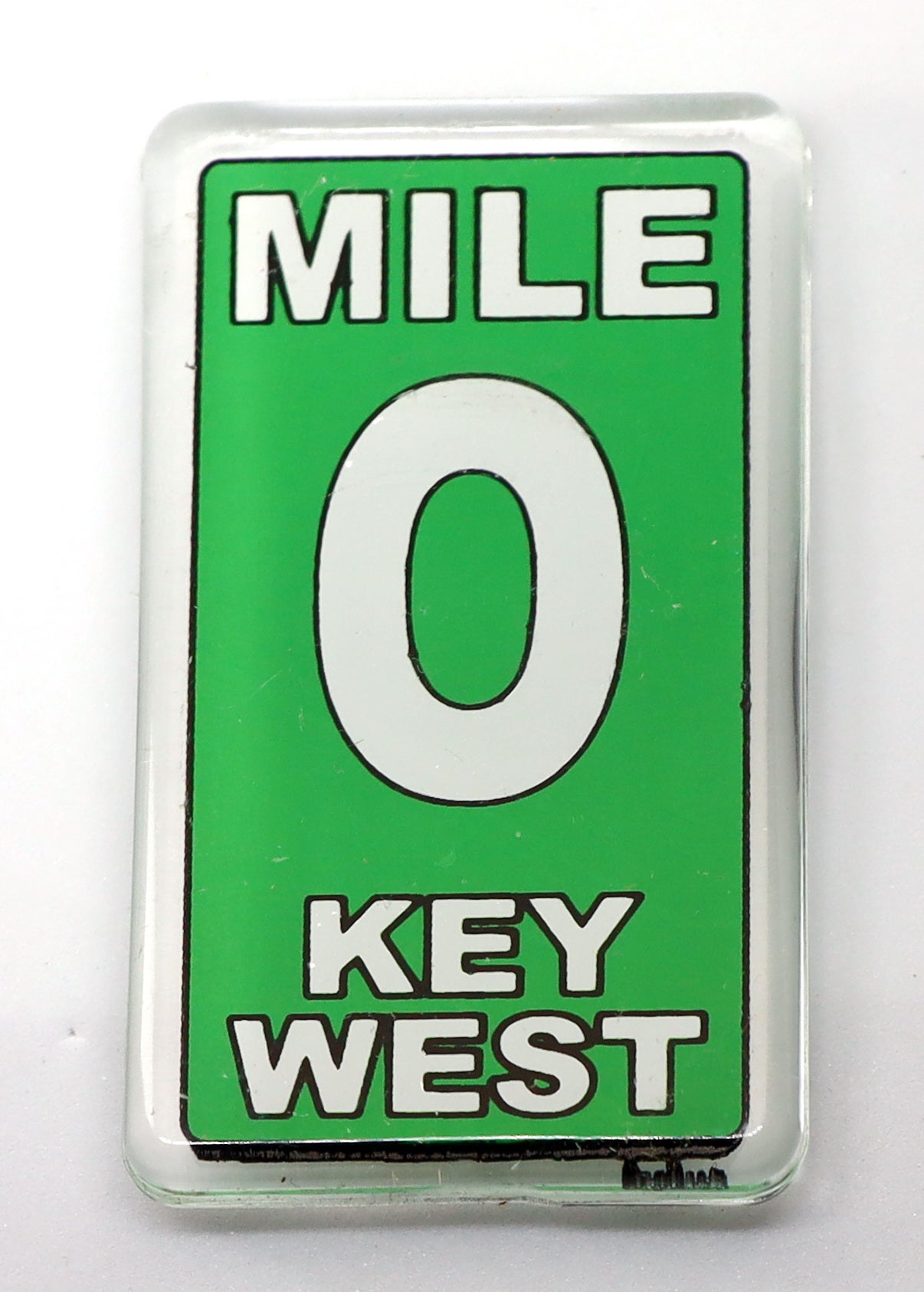 Key West Florida Zero Mile Acrylic Small Fridge Collector's Souvenir Magnet 2.25" x 1.25"