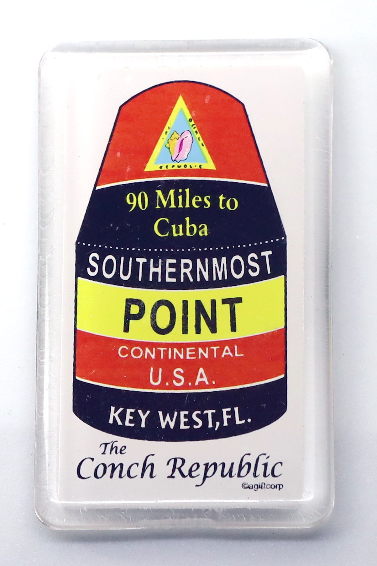 Key West Southernmost Point Acrylic Small Fridge Collector's Souvenir Magnet 2.25" x 1.25"