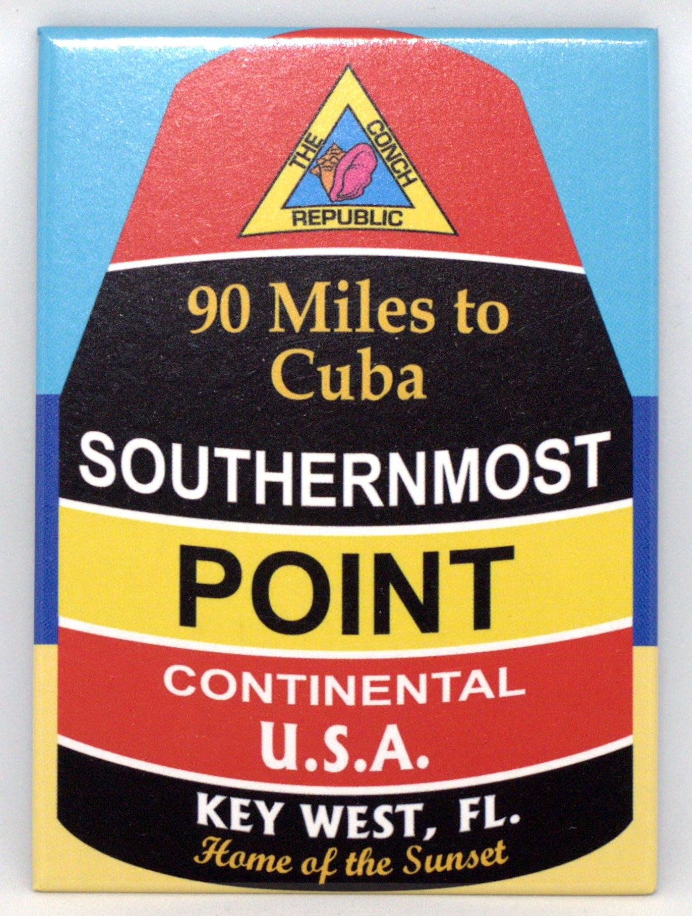 Key West Southernmost Point Marker Art Print Magnet 2.5" x 3.5"