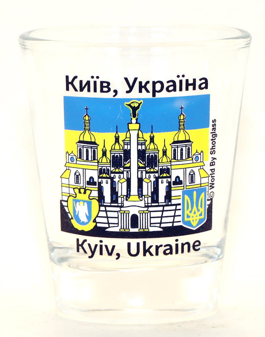 Kyiv Ukraine Landmarks and Icons Collage Shot Glass