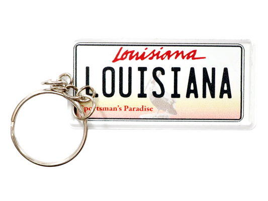 Louisiana License Plate Aluminum Ultra-Slim Rectangular Souvenir Keychain 2.5" X 1.25"x 0.06"