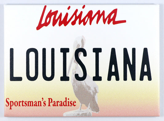 Louisiana License Plate Fridge Collector's Souvenir Magnet 2.5" X 3.5"