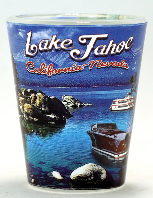 Lake Tahoe California Nevada Photo Collage Shot Glass