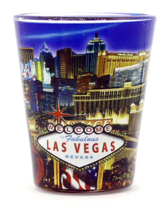 Las Vegas Nevada Blue Strip Shot Glass