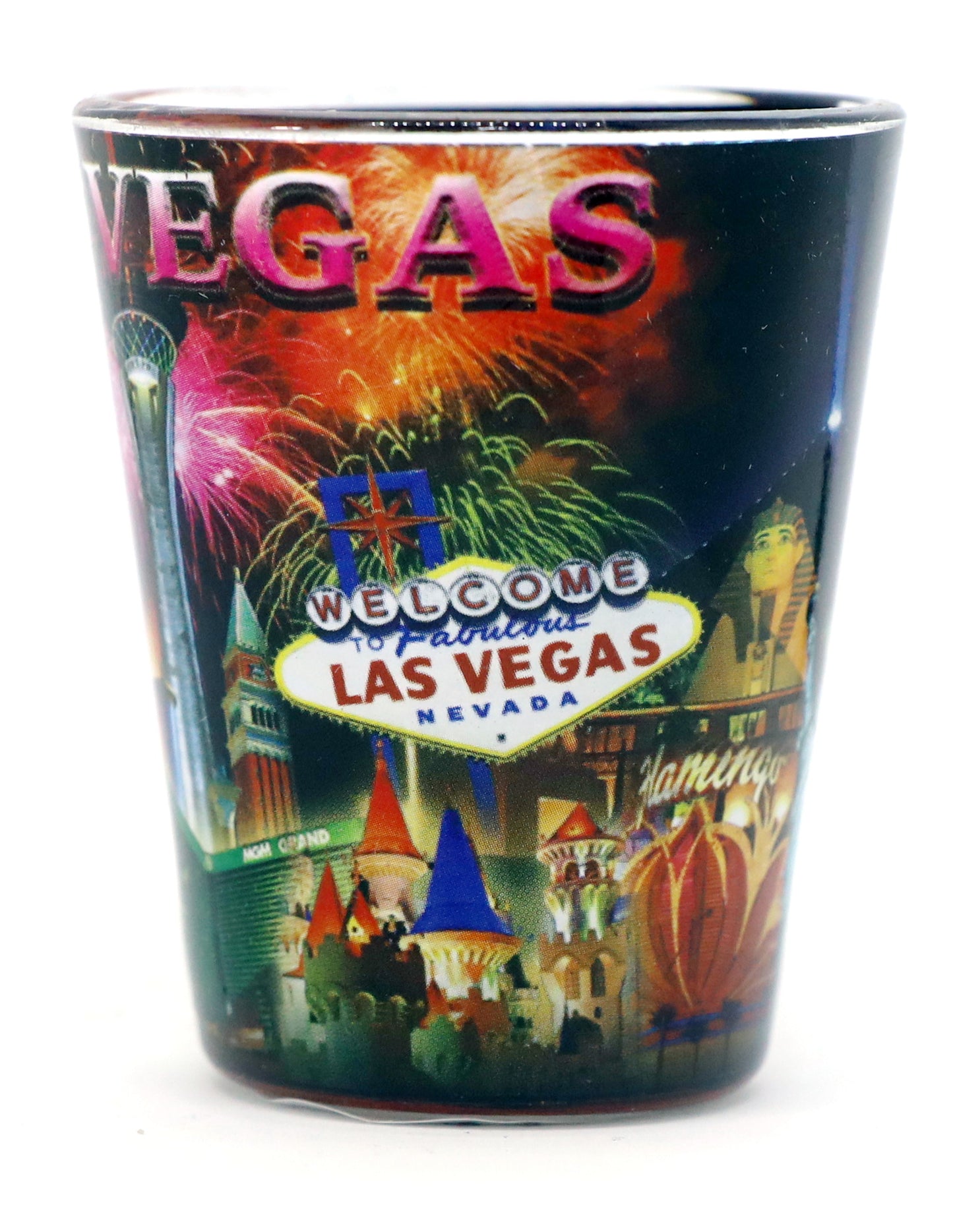 Las Vegas Nevada City Fireworks Shot Glass