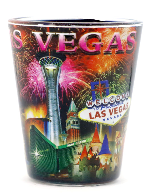 Las Vegas Nevada City Fireworks Shot Glass