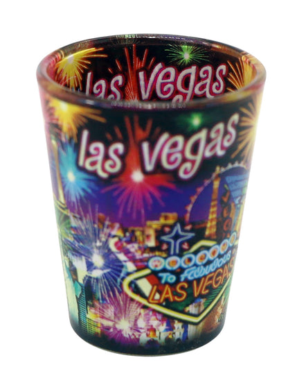 Las Vegas Nevada Neon Fireworks Shot Glass