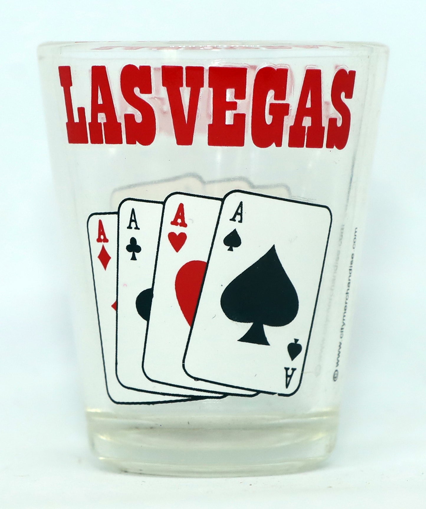 Las Vegas Nevada 4 Aces Clear Shot Glass