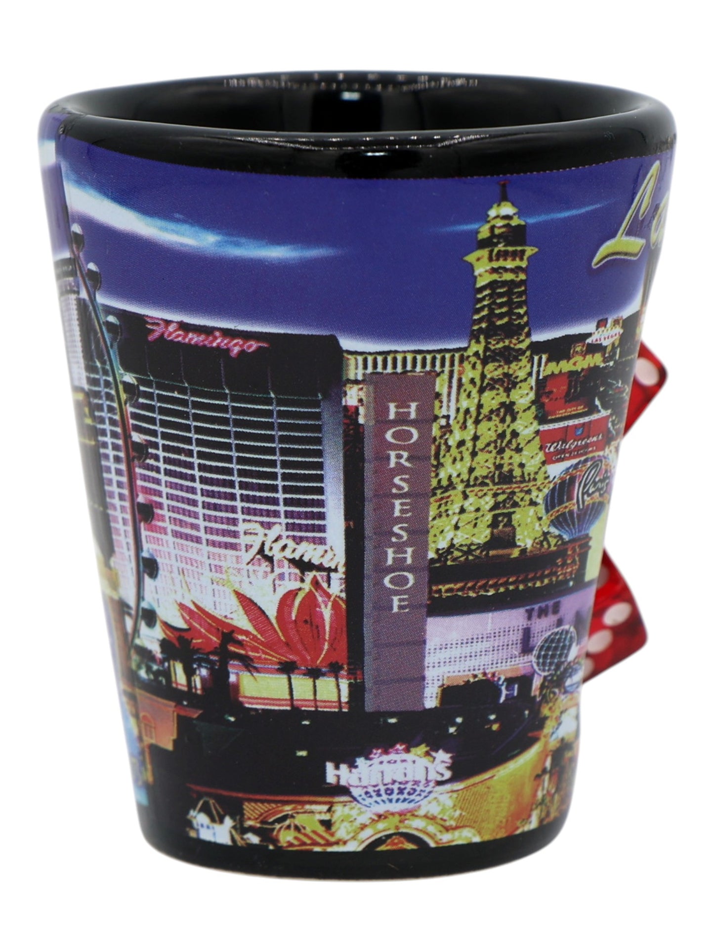 Las Vegas Nevada Blue Strip With Dice Shot Glass