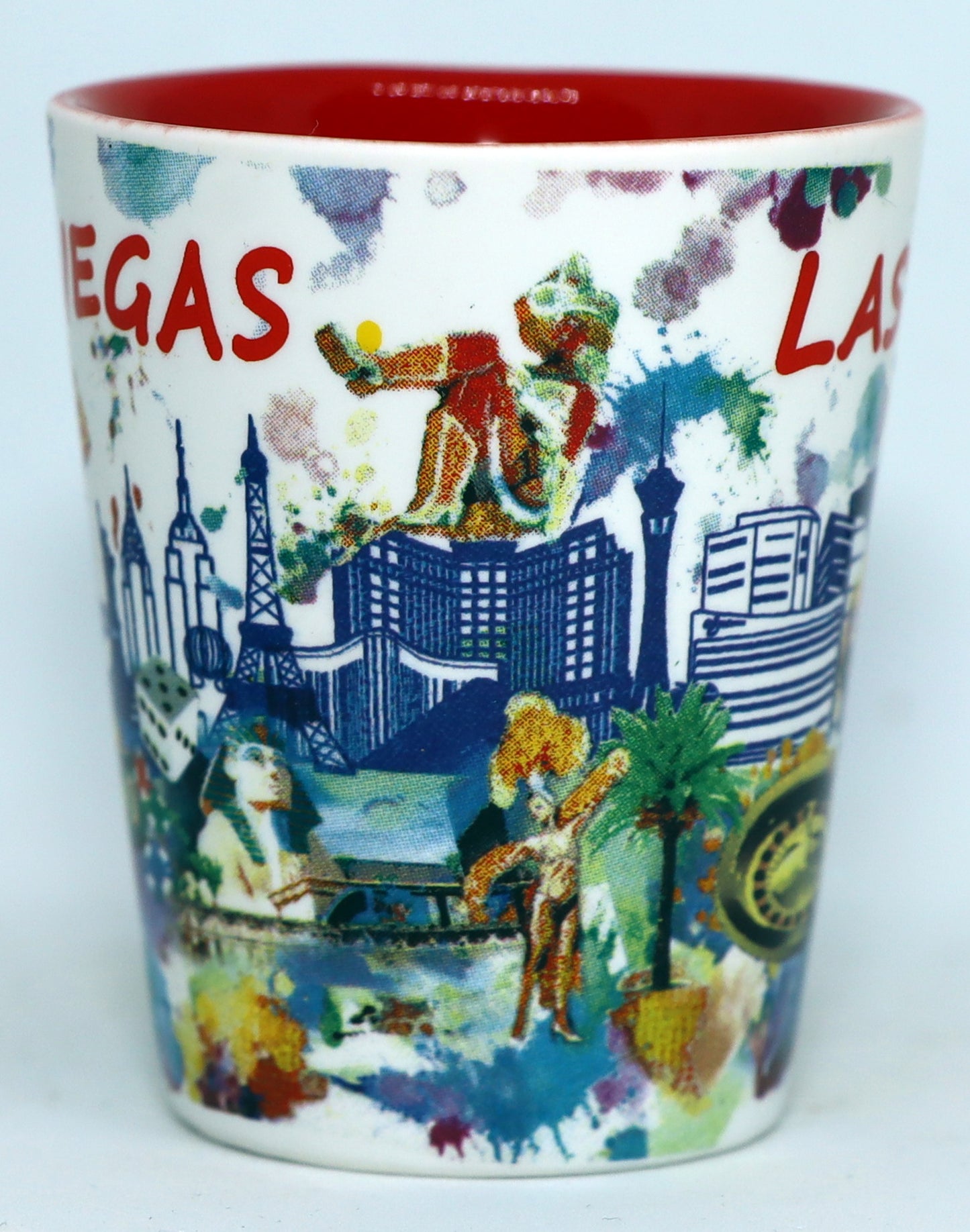 Las Vegas Nevada Ceramic Light Water Color Shot Glass