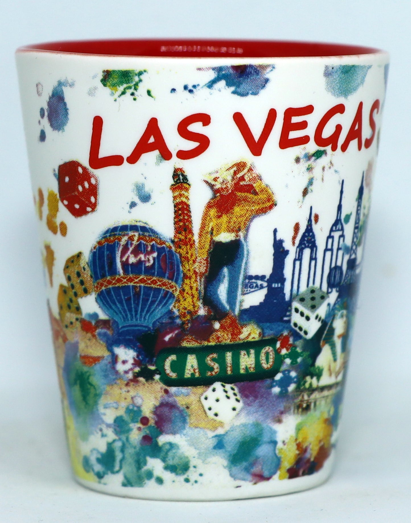 Las Vegas Nevada Ceramic Light Water Color Shot Glass