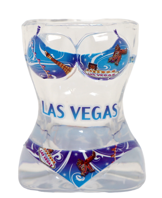 Las Vegas Nevada Full Body Bikini Blue 3D Shot Glass