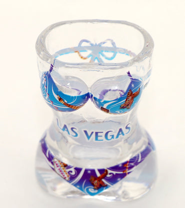 Las Vegas Nevada Full Body Bikini Blue 3D Shot Glass