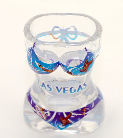 Las Vegas Nevada Full Body Bikini Blue 3D Shot Glass