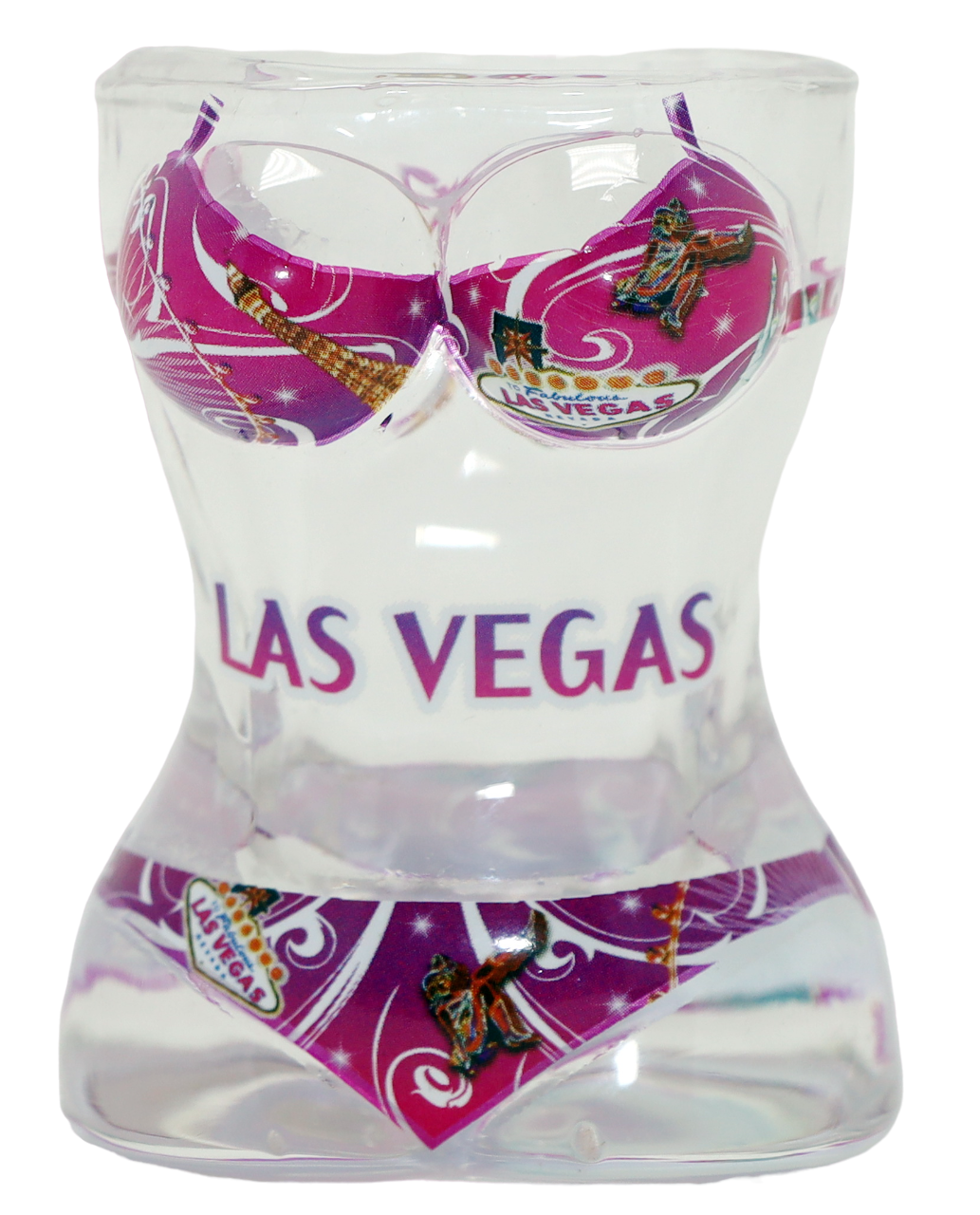 Las Vegas Nevada Full Body Bikini Pink 3D Shot Glass