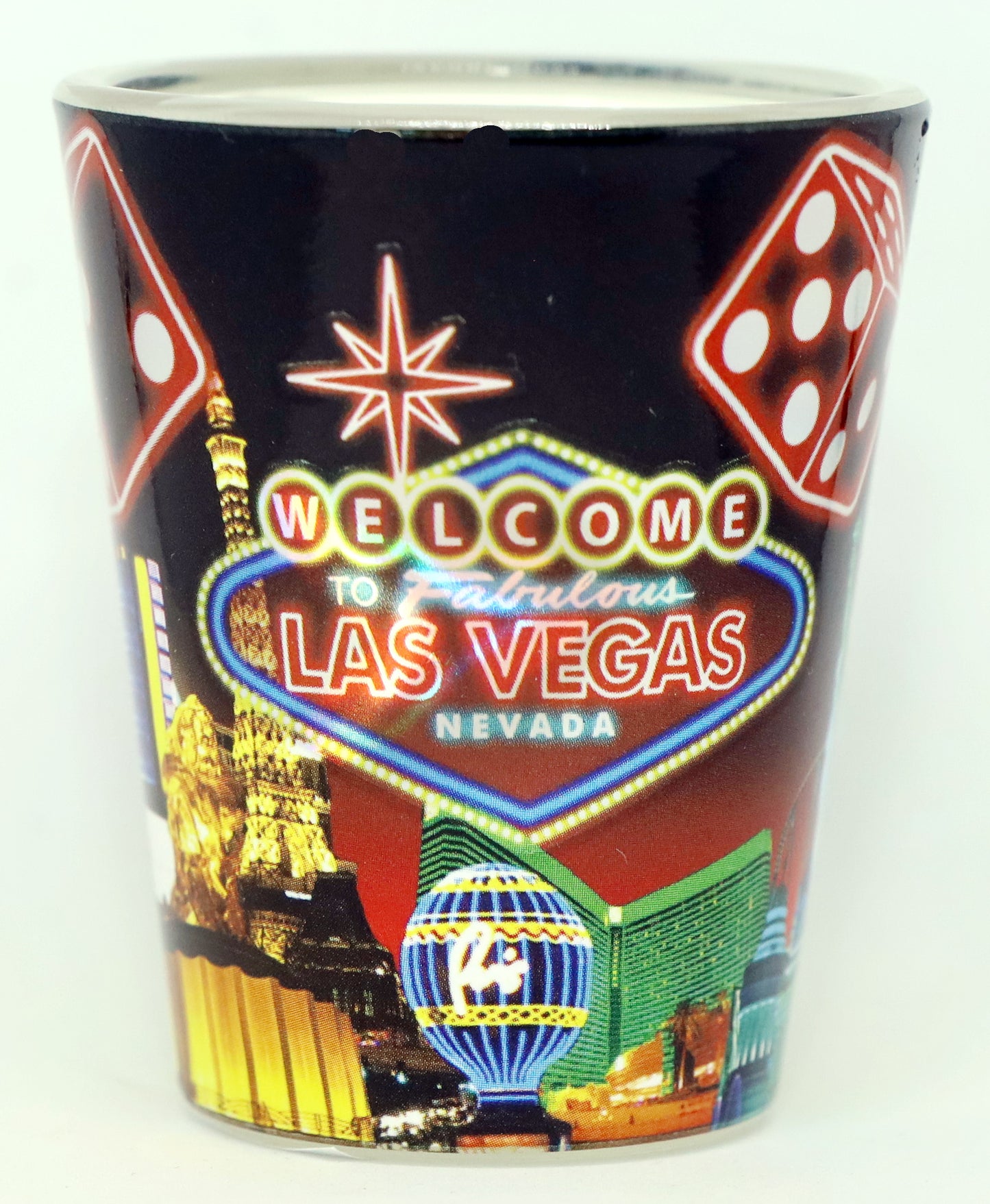 Las Vegas Nevada Neon Dice Shot Glass