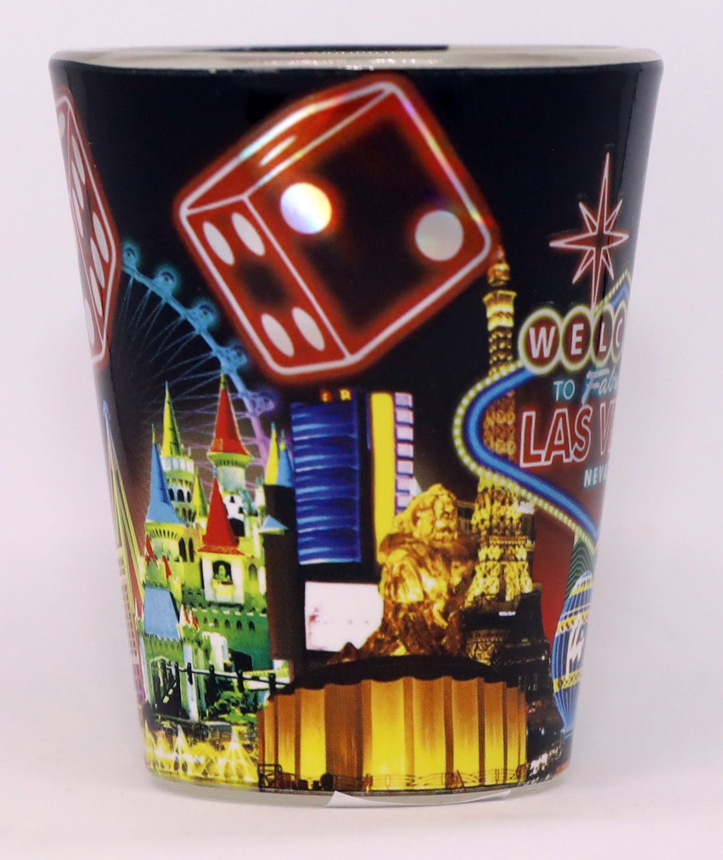 Las Vegas Nevada Neon Dice Shot Glass