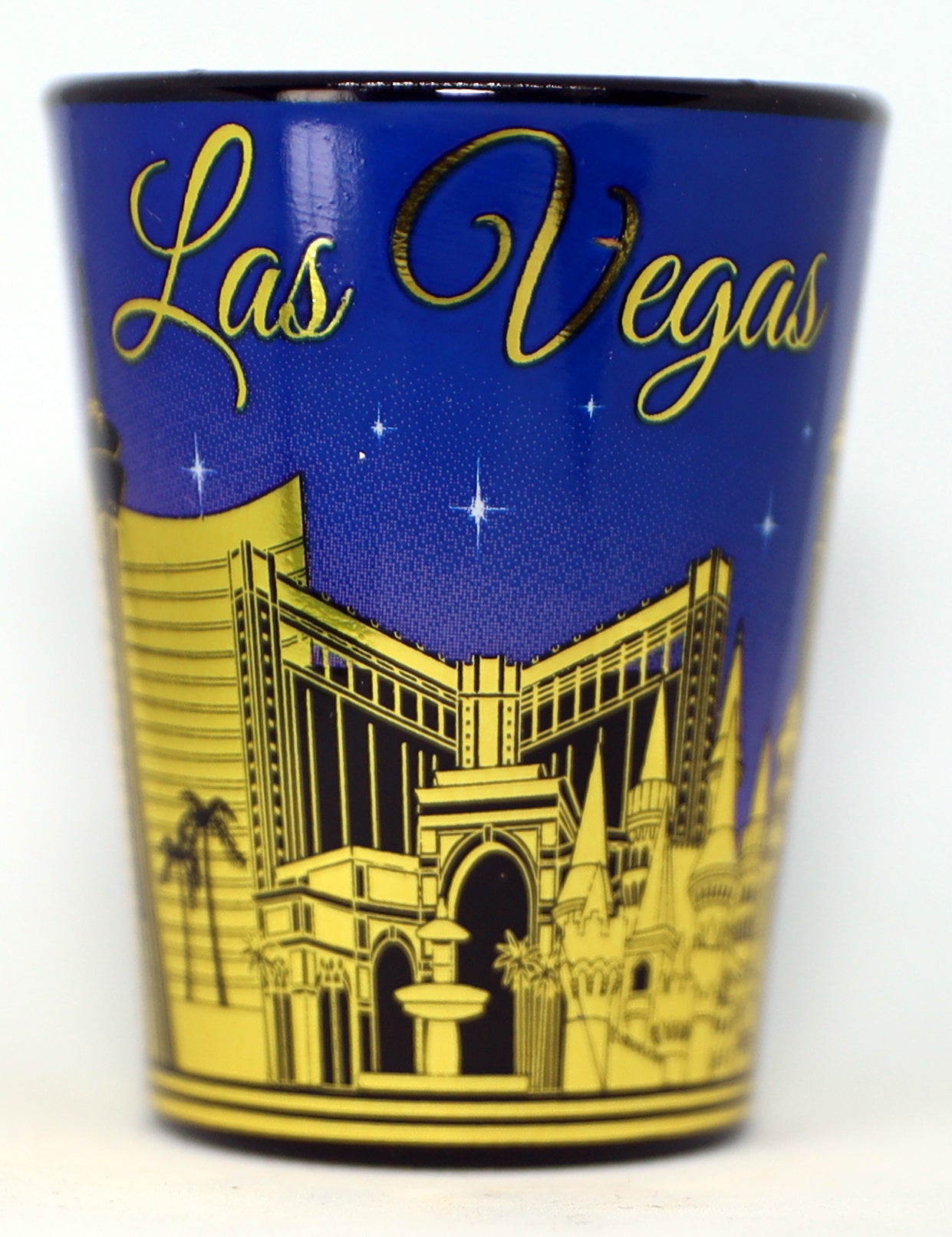 Las Vegas Nevada Purple & Gold Ceramic Shot Glass