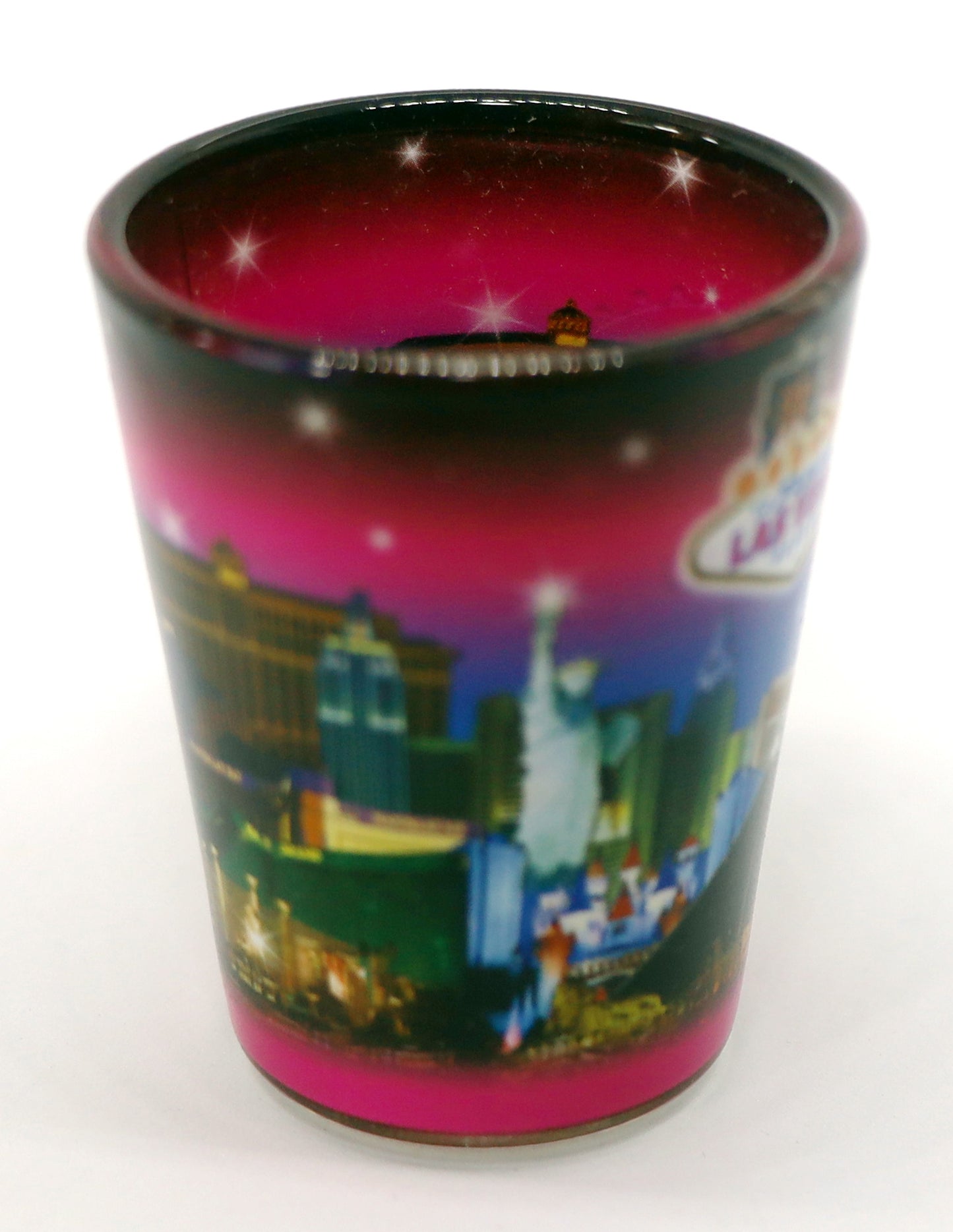 Las Vegas Nevada Pink Skyline Shot Glass