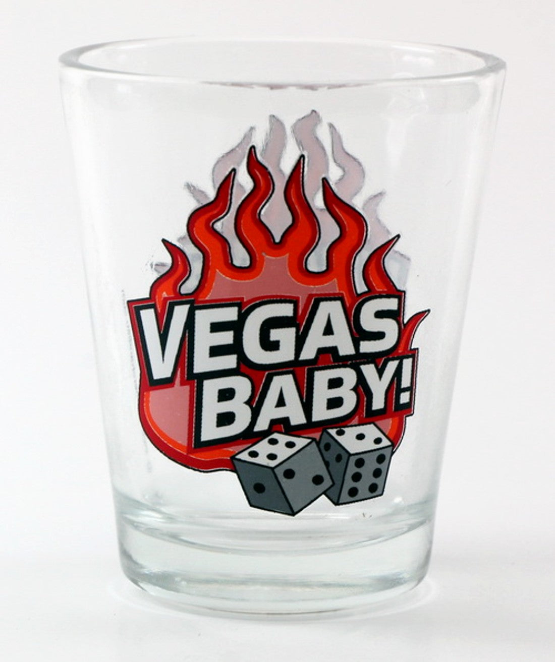 Las Vegas Nevada Vegas Baby w/Dice Clear Shot Glass ctm