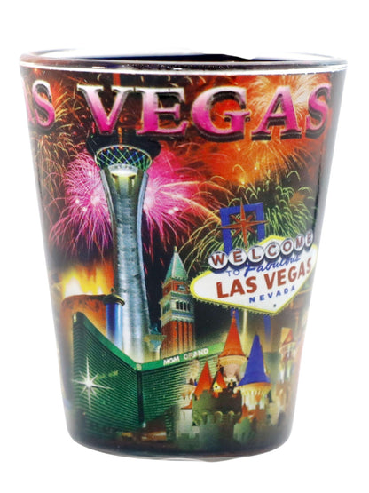 Las Vegas Nevada City Fireworks Shot Glass