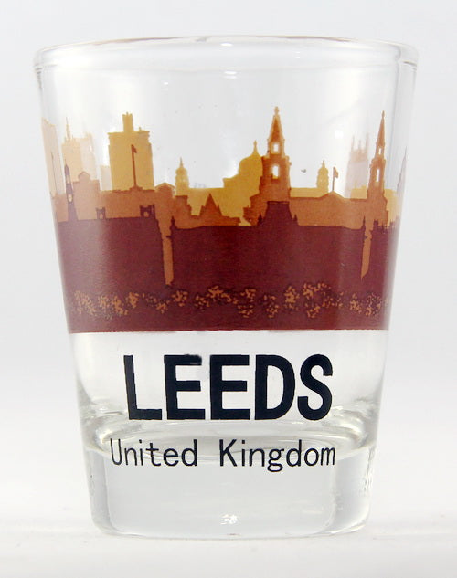 Leeds United Kingdom Sunset Skyline shot glass