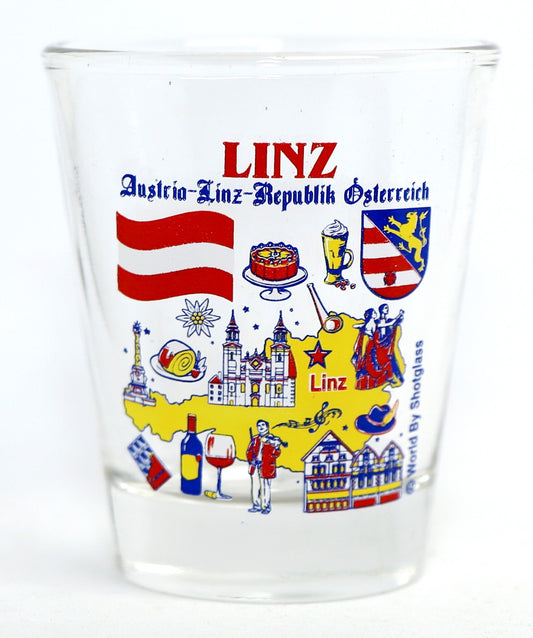 Linz Austria Landmarks and Icons Collage Shot Glass