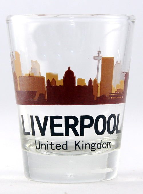 Liverpool United Kingdom Sunset Skyline shot glass