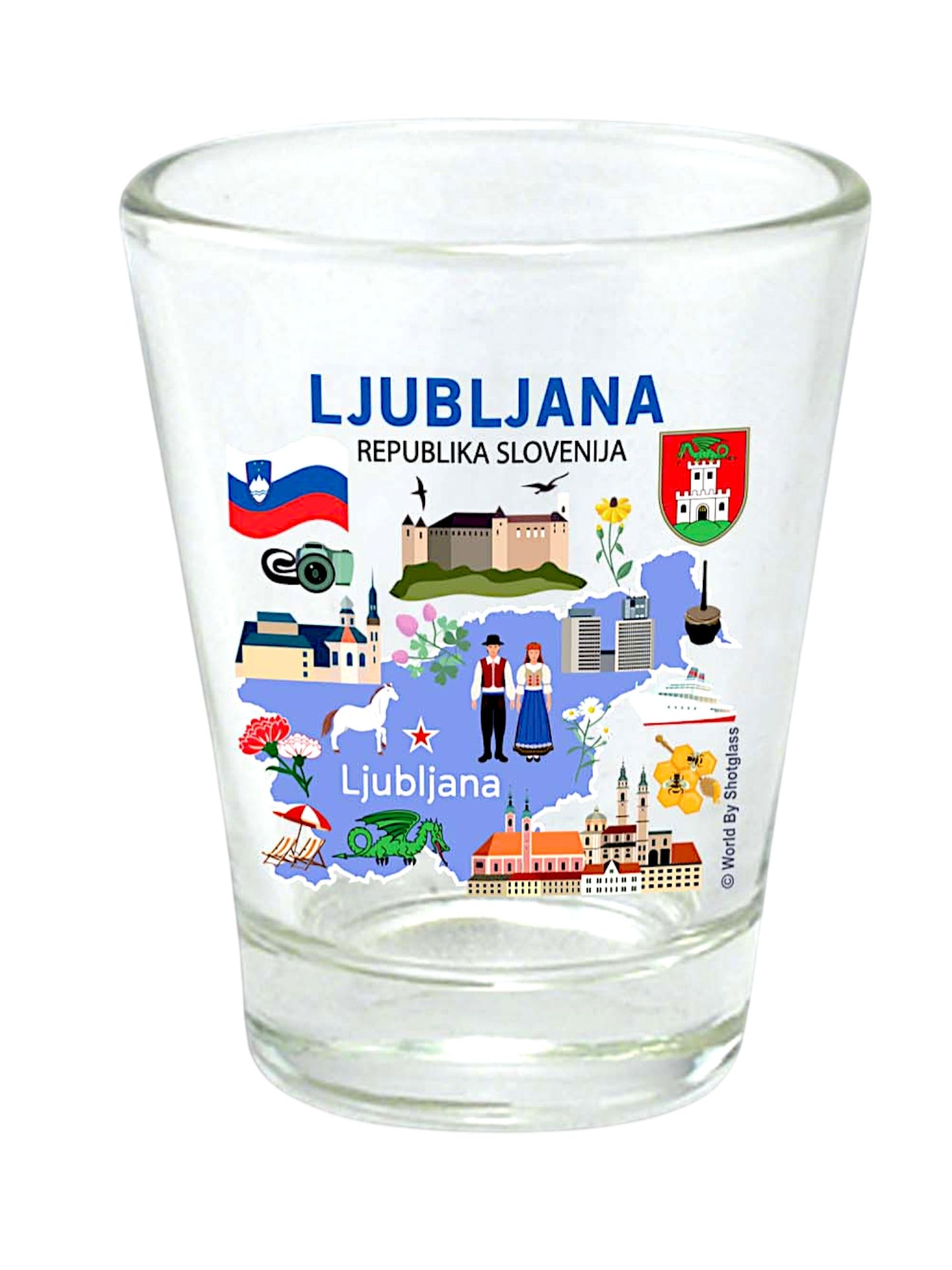 Slovenia Souvenir Boxed Shot Glass Set (Set of 2)