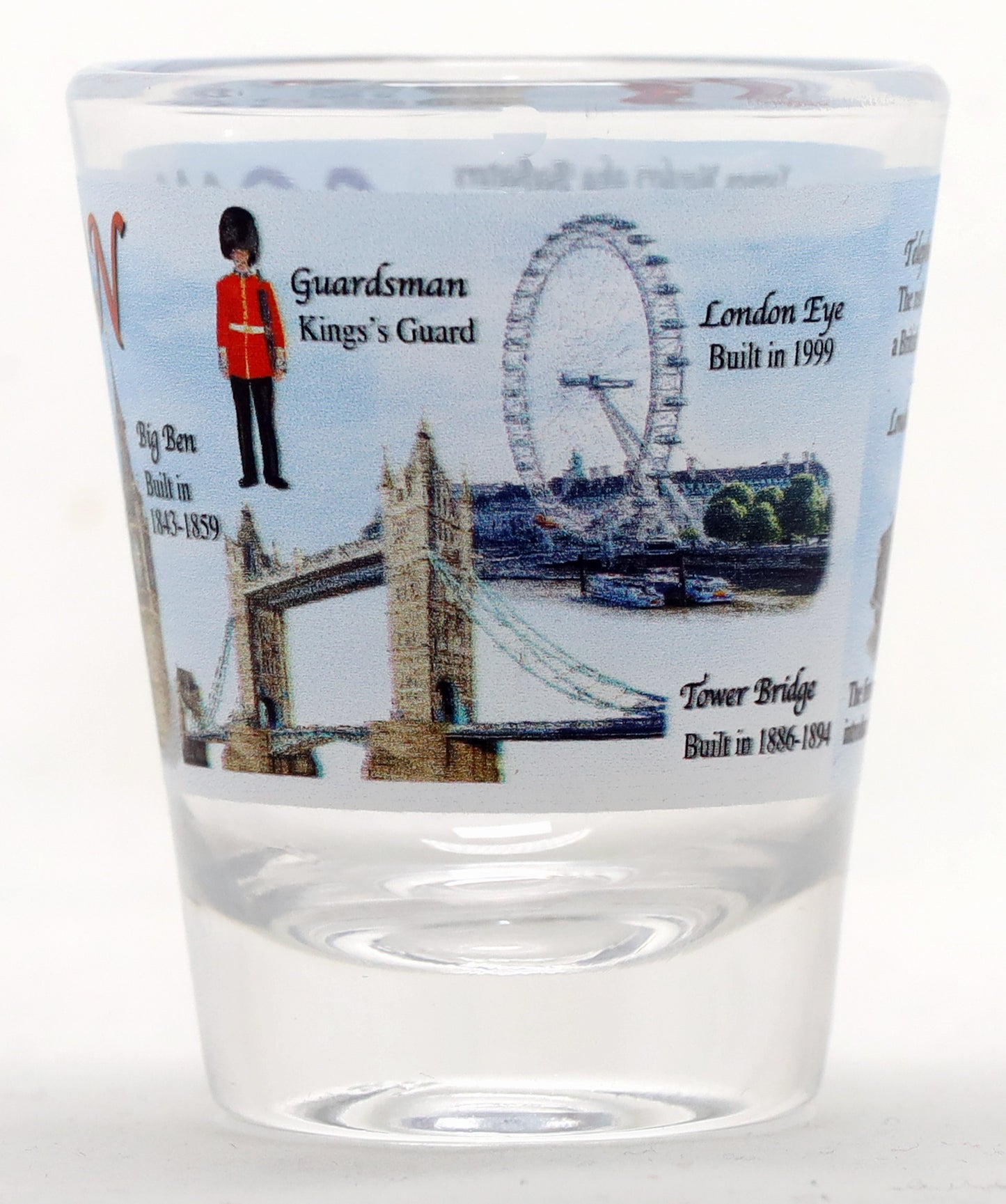 London England Blue Landmarks Collage Shot Glass