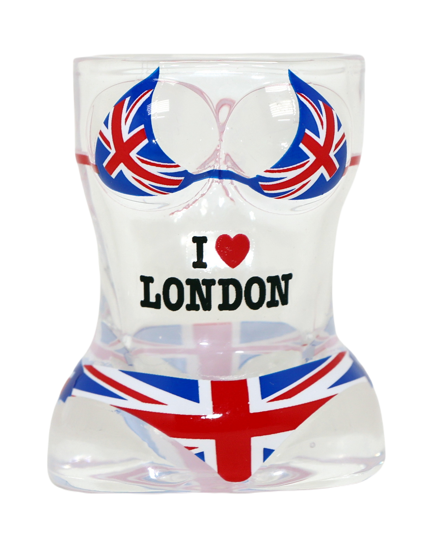 London England Flag Full Body Bikini 3D Shot Glass