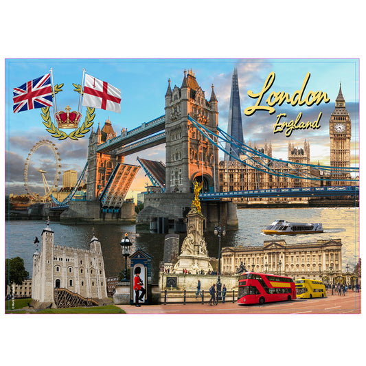 London England Landmarks and Icons Collage Jigsaw Puzzle 500 pcs (21" x 15" when finished)