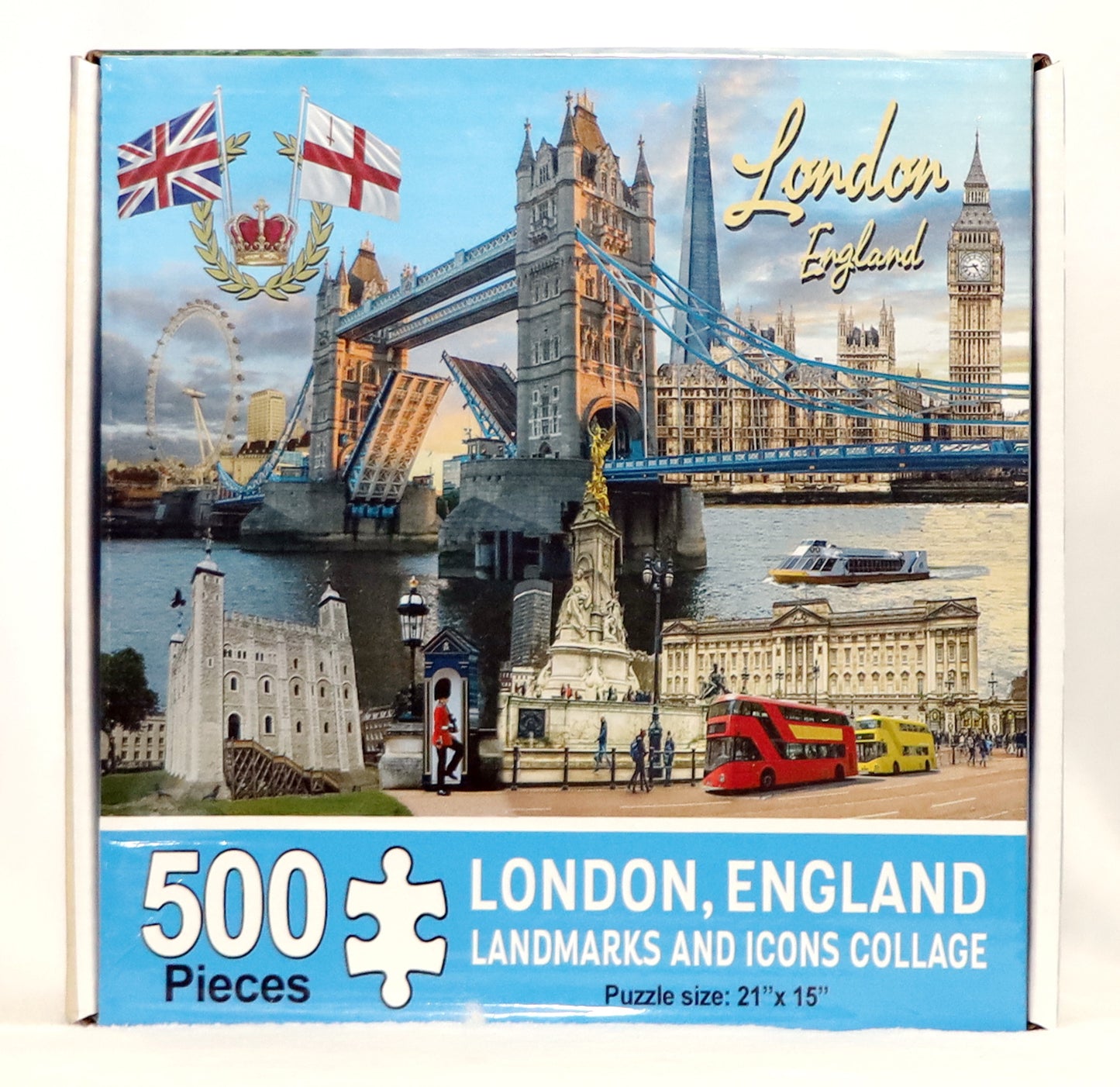 London England Landmarks and Icons Collage Jigsaw Puzzle 500 pcs (21" x 15" when finished)