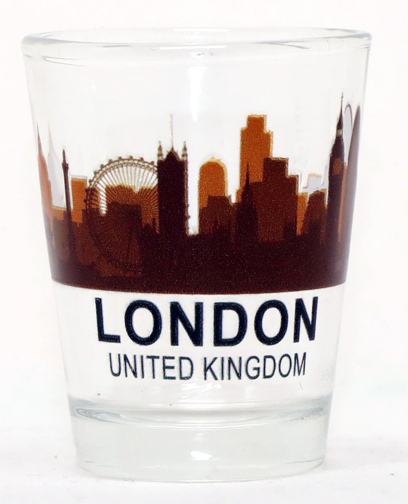 London England United Kingdom Sunset Skyline shot glass