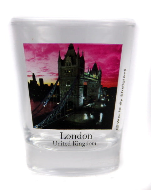 London England Tower Bridge Color Photo Shot Glass