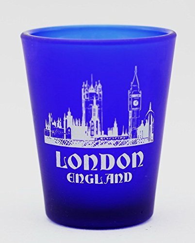 London England Cobalt Blue Frosted Shot Glass