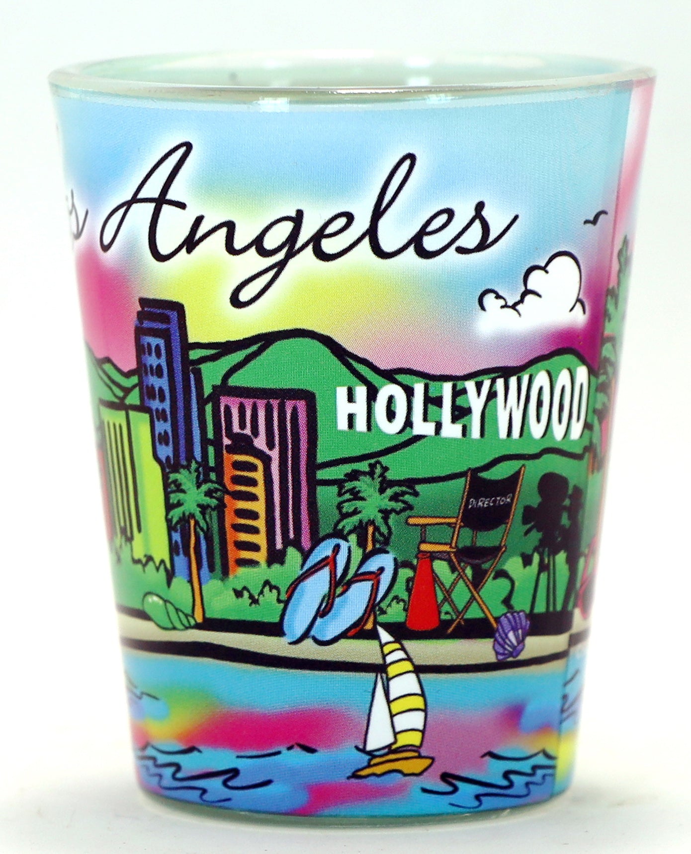 Los Angeles California Neon Rainbow Shot Glass