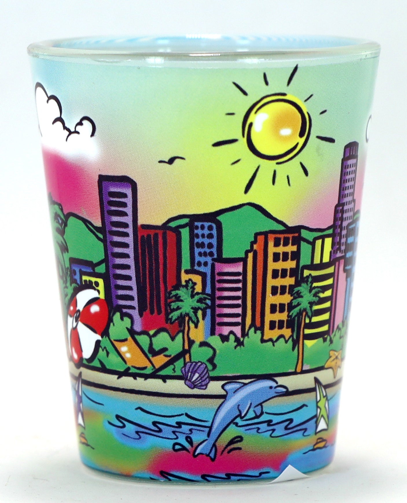 Los Angeles California Neon Rainbow Shot Glass