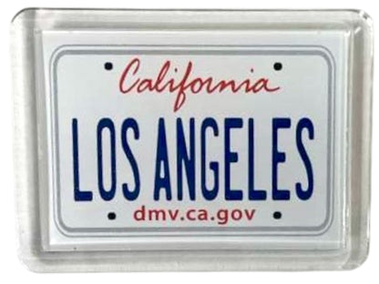 Los Angeles California License Plate Acrylic Small Fridge Collector's Souvenir Magnet 2.35" X 1.75"