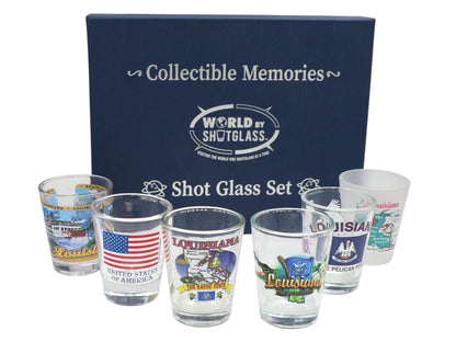 Louisiana United States USA Souvenir Boxed Shot Glass Set (Set of 6)