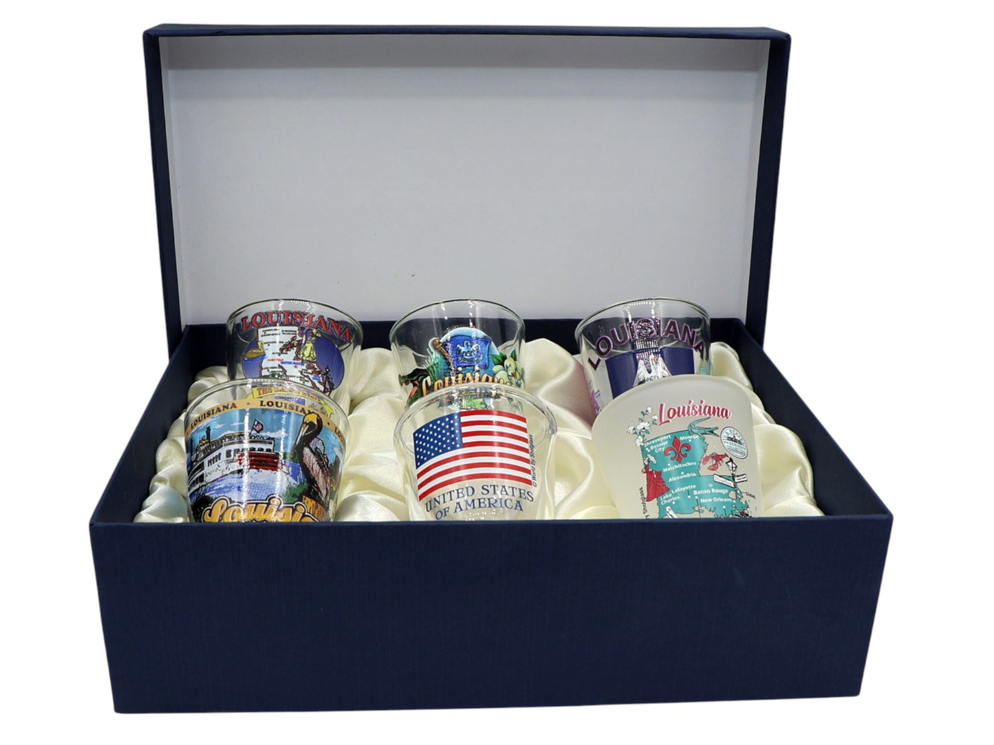 Louisiana United States USA Souvenir Boxed Shot Glass Set (Set of 6)