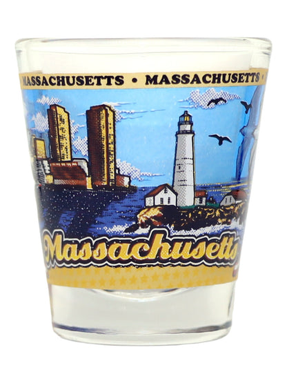 Massachusetts United States USA Souvenir Boxed Shot Glass Set (Set of 6)