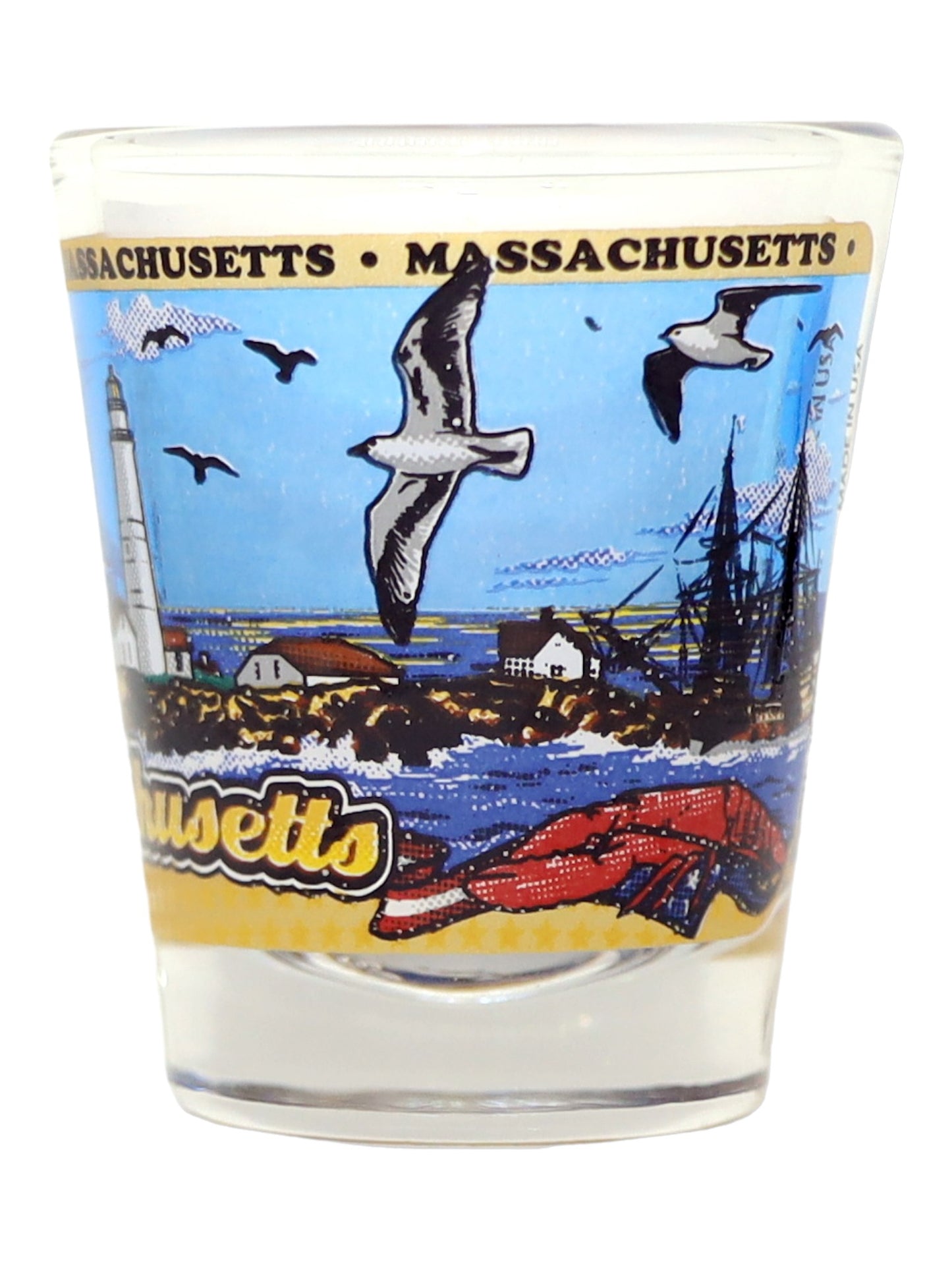 Massachusetts State Wraparound Shot Glass