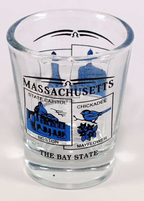 Massachusetts State Scenery Blue New Shot Glass