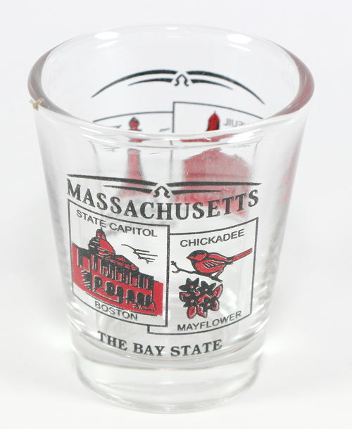 Massachusetts State Scenery Red New Shot Glass