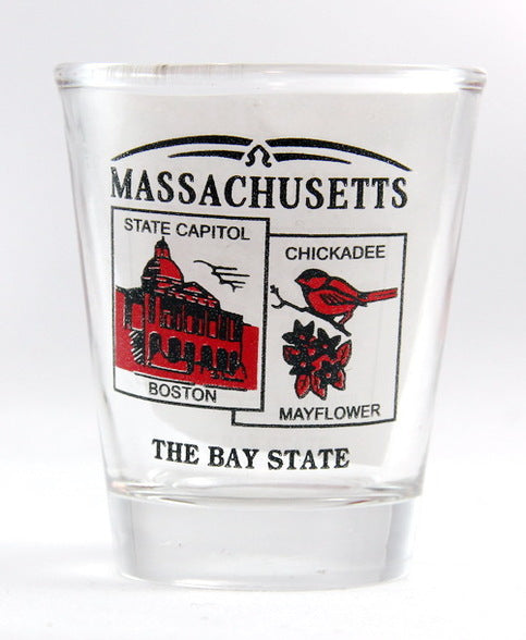 Massachusetts State Scenery Red New Shot Glass