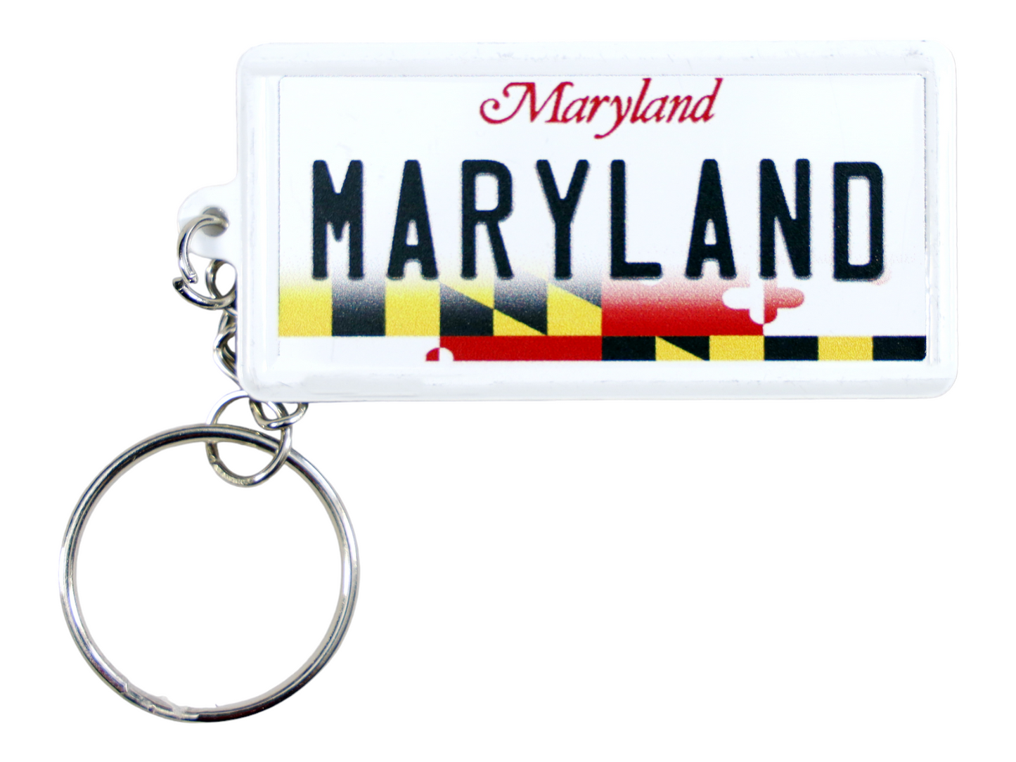 Maryland License Plate Aluminum Ultra-Slim Rectangular Souvenir Keychain 2.5" X 1.25"x 0.06"