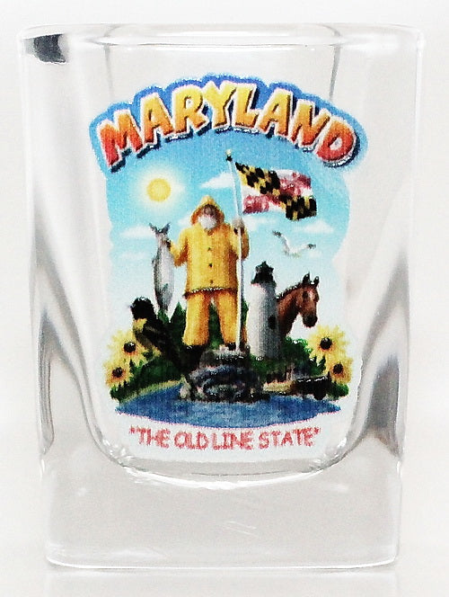 Maryland State Montage Square Shot Glass