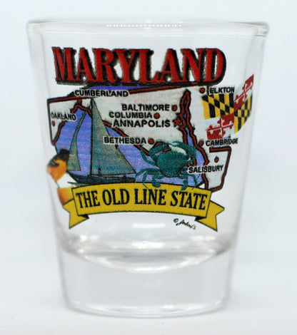 Maryland United States USA Souvenir Boxed Shot Glass Set (Set of 6)