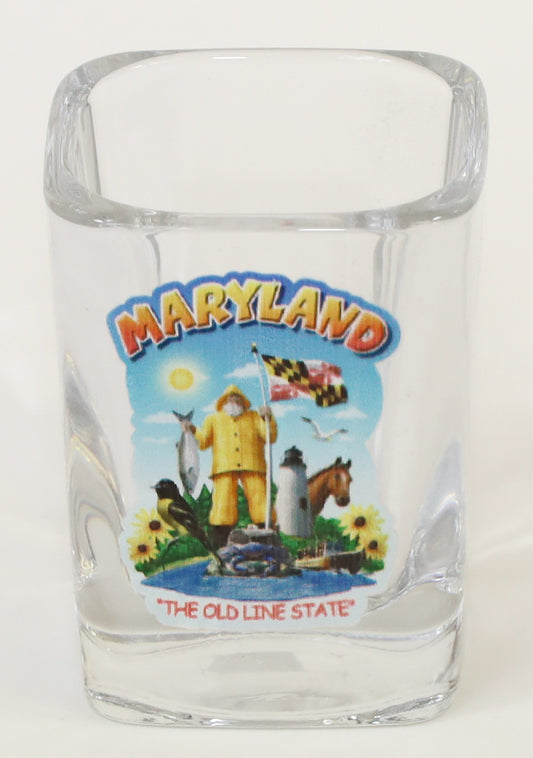 Maryland State Montage Square Shot Glass